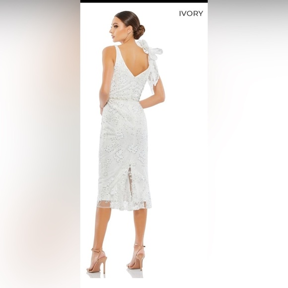 Graceful Mesh Overlay Party Dress by Mac Duggal NWT Style 79337 - Picture 3 of 11